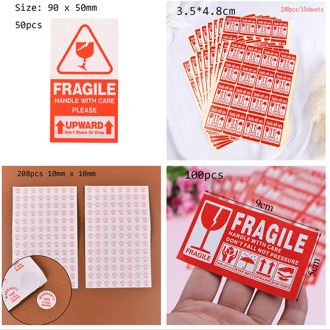 40/50/100/240pcs Fragile Warning Label Sticker Fragile Sticker Up And Handle With Care Keep Dry Shipping Express Label