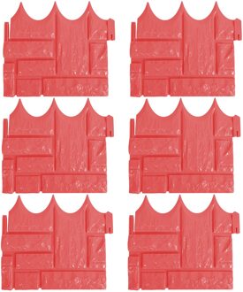 40 #6 Stuks Tuin Hek Rand Cobbled Steen Effect Plastic Gazon Rand Plant Grens Decoraties Bloem Bed Grens Hekwerk rood