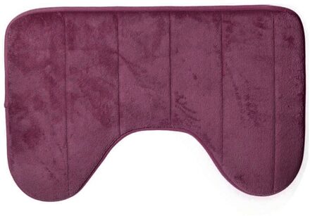 40*60Cm U Vormige Bad Matten Anti Slip Thuis Badkamer Badmat Flanel Tapijten Wc Mat Deur Rug 40*60 Tapijt Voor Badkamer Wc rood