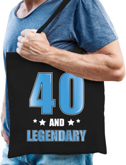 40 and legendary verjaardag cadeau tas zwart voor heren - Verjaardag / cadeau tas