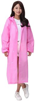 40 @ Regenjas Jurk Mode Vrouwen Kleding Unisex Outdoor Reizen Mode Volwassen Regenjas Dik Transparant Evc Regenjas Jurk roze