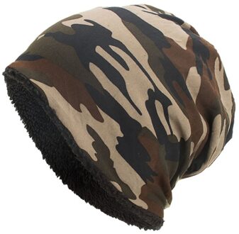 #40 baret Hiphop Vrouwen Mannen Warm Baggy Camouflage Haak Winter Wol Ski Beanie Skull Caps Hoed Шапка Женская зимняя koffie