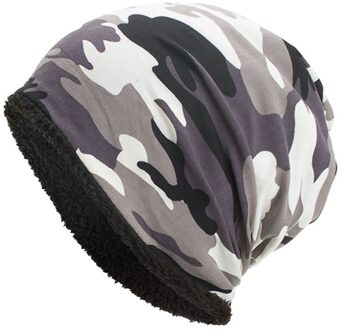 #40 baret Hiphop Vrouwen Mannen Warm Baggy Camouflage Haak Winter Wol Ski Beanie Skull Caps Hoed Шапка Женская зимняя wit