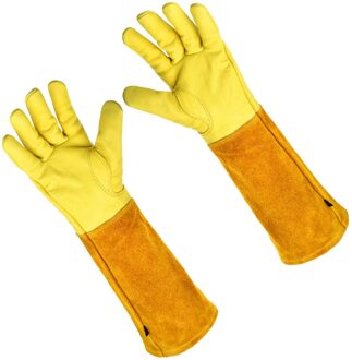 40 # Cactus Rose Snoeien Handschoenen Lederen Doorn Proof Lange Mouwen Tuinieren Gauntlet Handschoenen Voor Mannen En Vrouwen Tuingereedschap geel