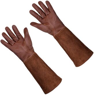 40 # Cactus Rose Snoeien Handschoenen Lederen Doorn Proof Lange Mouwen Tuinieren Gauntlet Handschoenen Voor Mannen En Vrouwen Tuingereedschap koffie