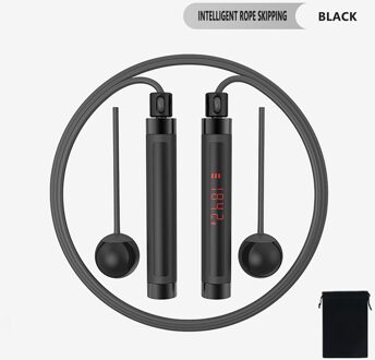 40 # Cordless Springtouwen Overslaan Smart Bluetooth Draadloze Verstelbare Touw Indoor Sport Training Fitness Oefening Jumping Touw zwart