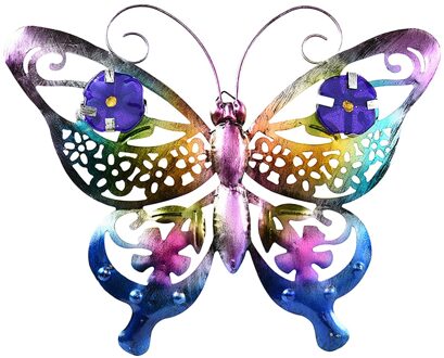 40 # Creatieve Metalen Muur Opknoping Vlinder Glas Geschilderd Tuin Slaapkamer Muur Ornament Vlinder Vorm Windgong Thuis Decoratio