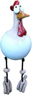 40 # Decor Kip Tuin Gazon Plug Kip Haan Ornamenten Hens Vogel Standbeelden Rand Zits Indoor Outdoor Achtertuin Decoraties wit