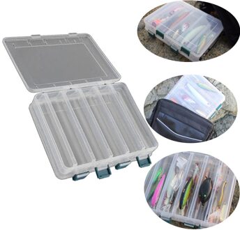 40 # Dubbelzijdig 12 Compartiment Kunstaas Tackle Haken Baits Opslag Plastic Box Organizer Vissen Box Storage Case Draagbare