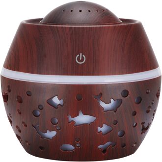 40 # Elektrische Luchtbevochtiger Essentiële Aroma Olie Diffuser Ultrasone Houtnerf Luchtbevochtiger Usb Mini Mist Maker Led Licht Voor thuis