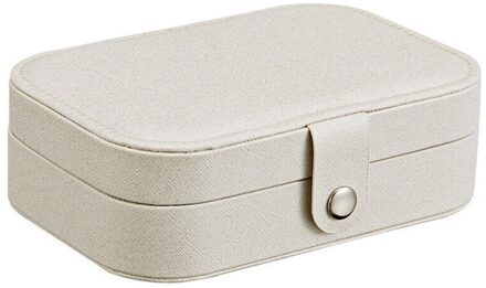 40 # Fluwelen Sieraden Display Koreaanse Stijl Oorbellen Plaat Sieraden Doos Draagbare Lederen Oorbellen Multifunctionele Sieraden Opbergdoos wit