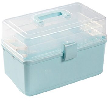 40 # Geneeskunde Kast Kast Geneeskunde Doos Plastic Transparant Ehbo Doos Huishoudelijke Organizer Container Opslag Mand blauw