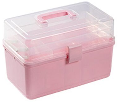 40 # Geneeskunde Kast Kast Geneeskunde Doos Plastic Transparant Ehbo Doos Huishoudelijke Organizer Container Opslag Mand roze