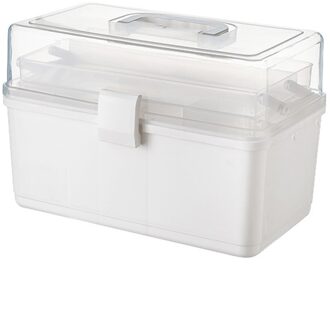 40 # Geneeskunde Kast Kast Geneeskunde Doos Plastic Transparant Ehbo Doos Huishoudelijke Organizer Container Opslag Mand wit