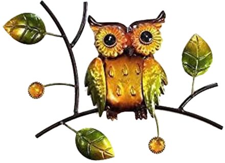 40 # Geschilderd Uil Ambachten Muurstickers Dier Drie-Dimensionale Achtergrond Muur Metalen Muur Opknoping Festivals Decoratie