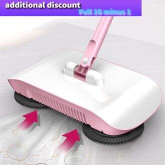 #40 Hand Push Veegmachine Huis Vegen Dweilen Machine Stofzuiger Huishoudelijke Schoonmaakmiddelen Pakket Hand Push Veegmachine Mop roze