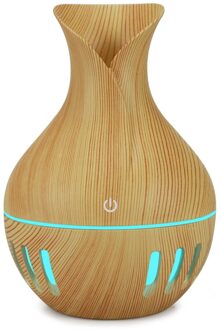 40 # Hout Etherische Olie Diffuser Ultrasone Usb Luchtbevochtiger Met 7 Kleur Led Verlichting Afstandsbediening Office Home Difusor bruin