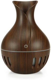 40 # Hout Etherische Olie Diffuser Ultrasone Usb Luchtbevochtiger Met 7 Kleur Led Verlichting Afstandsbediening Office Home Difusor geel