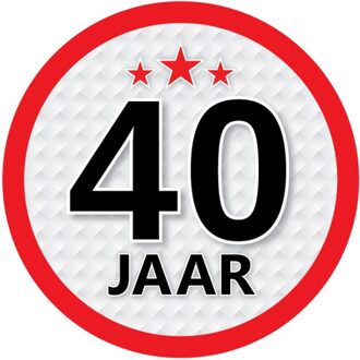 40 jaar leeftijd sticker - rond - Dia 15 cm - 40 jaar verjaardag/jubileum/leeftijd versiering Multi