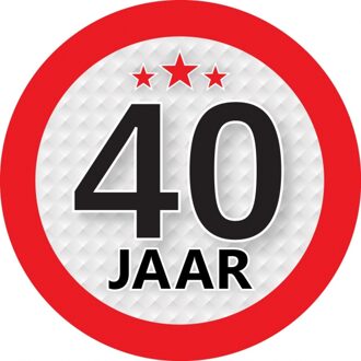 40 jaar leeftijd sticker - rond - Dia 9 cm - 40 jaar verjaardag/jubileum/leeftijd versiering Multi