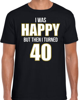 40 jaar verjaardag shirt zwart heren - happy 40 cadeau t-shirt S