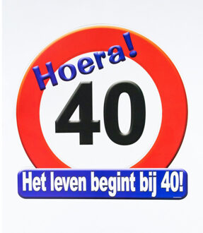 40 jaar verjaardag stopbord - Dia 50 cm - Leeftijd feestartikelen - Feestdecoratieborden Multikleur