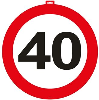 40 Jaar verjaardag verkeersbord wandborden 47 cm - Feestdeurdecoraties Multikleur