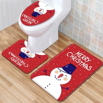 40 # Kerst Serie Badkamer Floor Mat Prachtige Afdrukken Driedelige Wc Mat Kerst Home Decoratie Navidad Droshipping