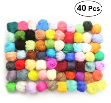 40 Kleuren 5G Merino Vilten Wol Tops Kleurrijke Wol Fibre Diy Naaien Gereedschap Voor Naaldvilten En Nat Vilten spinning