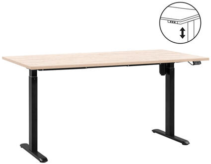 40% korting - Leen Bakker - Bureau Homeworx Zit/sta Elektrisch Verstelbaar - Eikenkleur/zwart - 75/118x160x80 Cm - Metaal/Hout - Beige