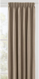 40% korting - Leen Bakker - Gordijnstof Bowie Semi Verduisterend - Polyester - Beige - B150 Cm