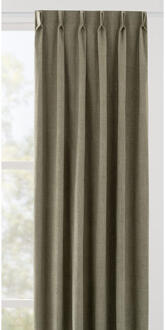 40% korting - Leen Bakker - Gordijnstof Finn - Grijs - Polyester - Grijs#Groen - B150 Cm