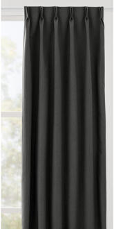 40% korting - Leen Bakker - Gordijnstof Mik - Antraciet - Polyester - Grijs - B140 Cm