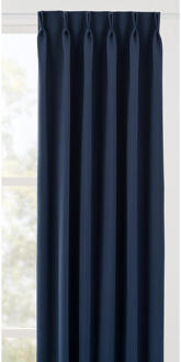40% korting - Leen Bakker - Gordijnstof Milano - Donker - Polyester - Blauw - B145 Cm