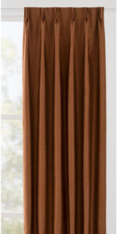 40% korting - Leen Bakker - Gordijnstof Vivian - Terra - Polyester - Bruin - B140 Cm