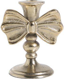 40% korting - Leen Bakker - Kandelaar Strik Goudkleur - 13x8x11 Cm - Aluminium - Goudkleurig