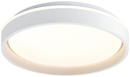 40% korting - Leen Bakker - Plafonniere Claus LED - - 7,5xØ39 Cm - Metaal/Kunststof - Wit - H7.5 Cm
