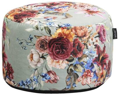 40% korting - Leen Bakker - Poef Lebel Lina - 48x28 Cm - Polyester - Groen