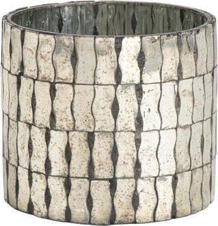 40% korting - Leen Bakker - Waxinelichthouder Spiegel 10xØ11 Cm - Glas - Bruin