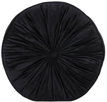 40% korting - Op=Op | Leen Bakker - Matraskussen Olivia - Ø45x10 Cm - Polyester - Zwart