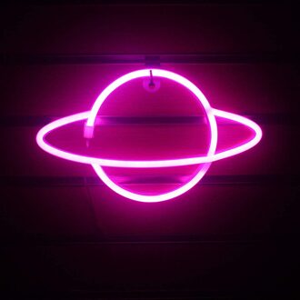 40 # Led Planeet Neon Light Prachtige Universe Vorm Ornamenten Netto Rode Decoratie Nachtlampje Beeldjes Decoratie Chambre Lamp