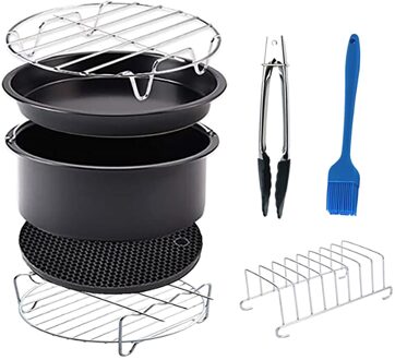 40 # Lucht Friteuse Accessoires 8 Stuks Carbon Staal Duurzaam Taart Mand Set Elektrische Friteuse Pizza Bakken Keuken tool