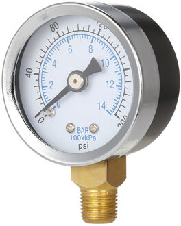 40 Mm 0 ~ 200psi 0 ~ 14bar Zwembad Filter Water Druk Wijzerplaat Hydraulische Manometer Meter Manometer 1/8 "Npt