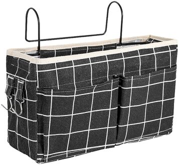 40 # Nachtkastje Bed Plank Zakken Gadget Opslag Houder Boek Snacks Organisator Couch Opknoping Tas Voor Bed Woonkamer Badkamer zwart