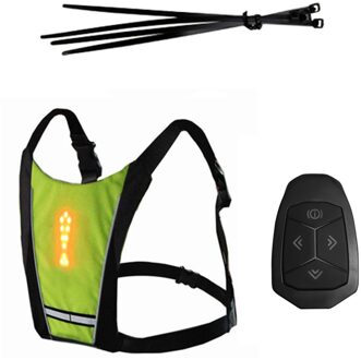 40 # Night Fietsen Vesten Reflecterende Usb Led Vest Breken Richting Indicatoren Rugzak Attachment Clip Signaal Veiligheid Waarschuwingslampje groen