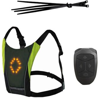 40 # Night Fietsen Vesten Reflecterende Usb Led Vest Breken Richting Indicatoren Rugzak Attachment Clip Signaal Veiligheid Waarschuwingslampje zwart