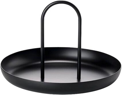 40 # Nordic Witte Ronde Sieraden Lade Woonkamer Keuken Tafel Maaltijd Ring Trays Opslag Sofa Tray Met Handvat Thuis decor zwart