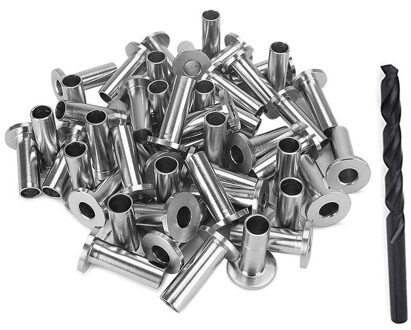 40 Pack T316 Rvs Beschermer Mouwen Voor 1/8 Inch Draad Touw Kabel Reling Diy Balustrade Met 1Pc Boor bit