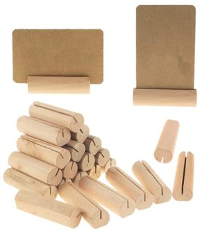 40 Packs Houten Stapel Plaats Naam Card Photo Business Houders Stump Tafel Nummer Clip Stand Wedding Party Diner Merkt Bericht decor