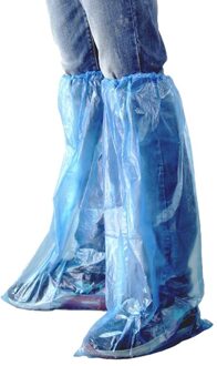 40 Packs Wegwerp Schoen Covers Blauw Regen Schoenen En Laarzen Cover Plastic Lange Schoen Cover Clear Waterdicht Anti-Slip overschonen Voor